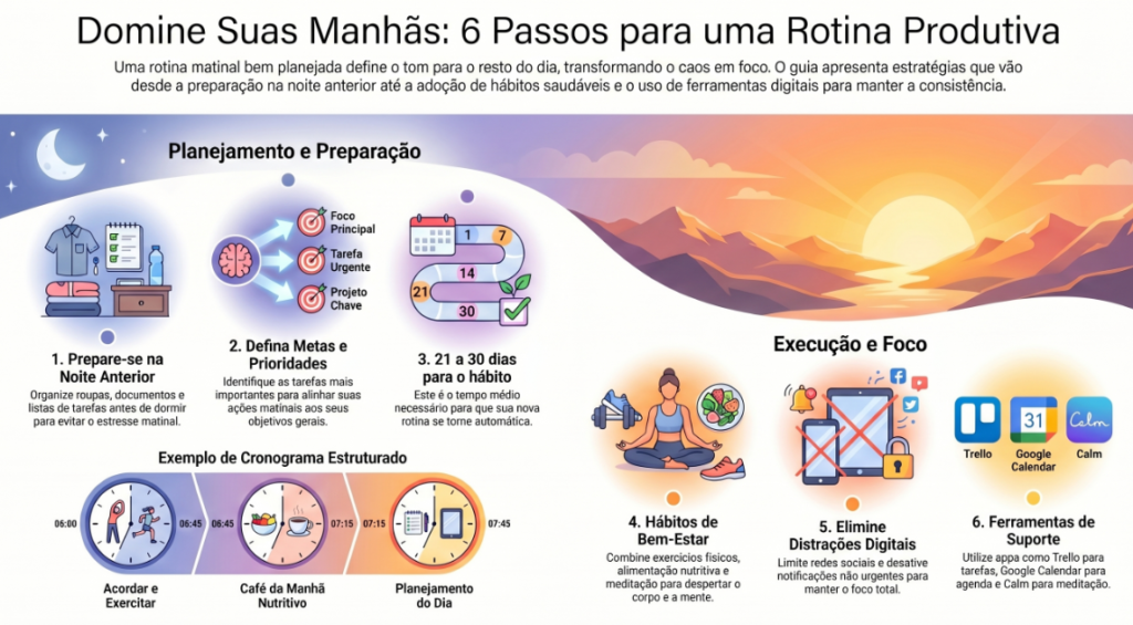 6 passos para uma manhã produtiva