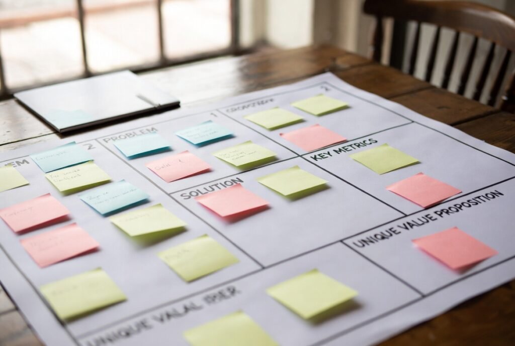 Exemplo prático de Lean Canvas preenchido para validar ideia de negócio 