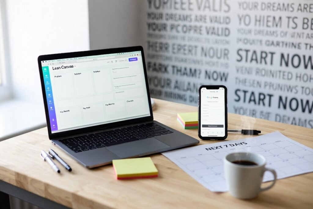 Materiais e ferramentas gratuitas para validar ideia de negócio em 7 dias – Lean Canvas, Google Forms e post-its